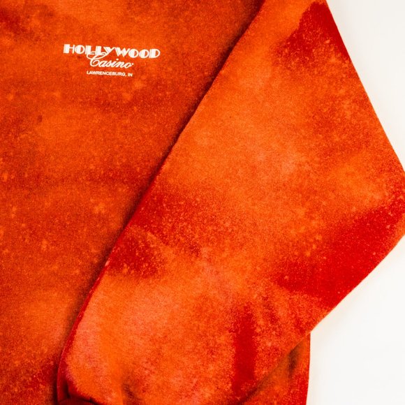 Vintage Red/Orange Bleach Dyed Hollywood Casino Crewneck - Picture 2 of 3